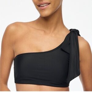 J. Crew One-Shoulder Black Bikini Top swim Size 2X NWT